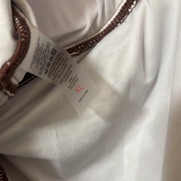 NWOT - Brown Strappy One-Piece Slim Drawstring One-Piece Swimsuit - XL - Picture 6 of 7